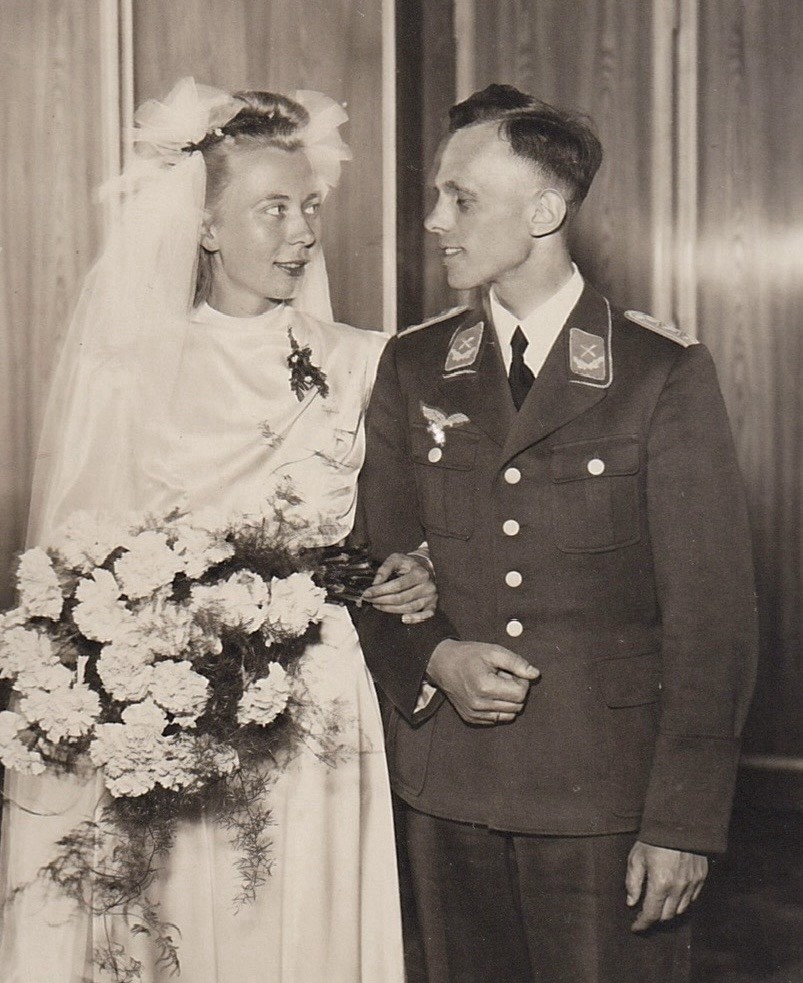 WW2 Wedding Photo of Luftwaffe Hauptingenieur - Braunsberg, June 6, 1942 WW2 Wedding Photo of Luftwaffe Hauptingenieur - Braunsberg, June 6, 1942