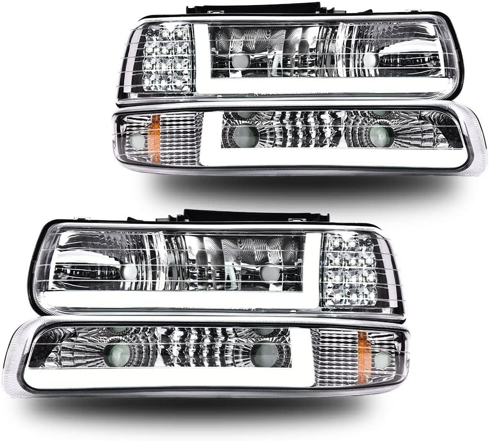 LED DRL Headlights Assembly Fit 1999-2002 Chevy Silverado LED DRL Headlights Assembly Fit 1999-2002 Chevy Silverado