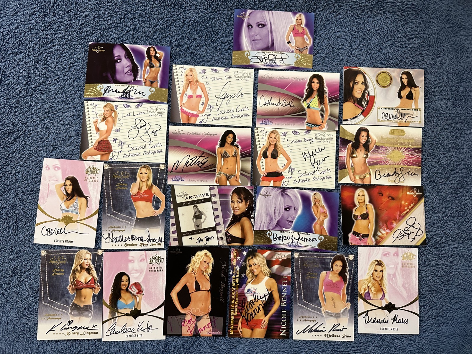 20 Autographed, Authentic Benchwarmer Cards, lot E 20 Autographed, Authentic Benchwarmer Cards, lot E