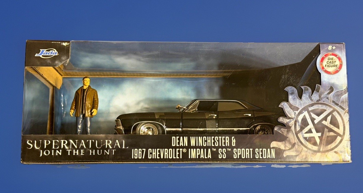 Jada Hollywood Rides Supernatural 1967 Chevy Impala w/ Dean Figure Black 8+ Jada Hollywood Rides Supernatural 1967 Chevy Impala w/ Dean Figure Black 8+
