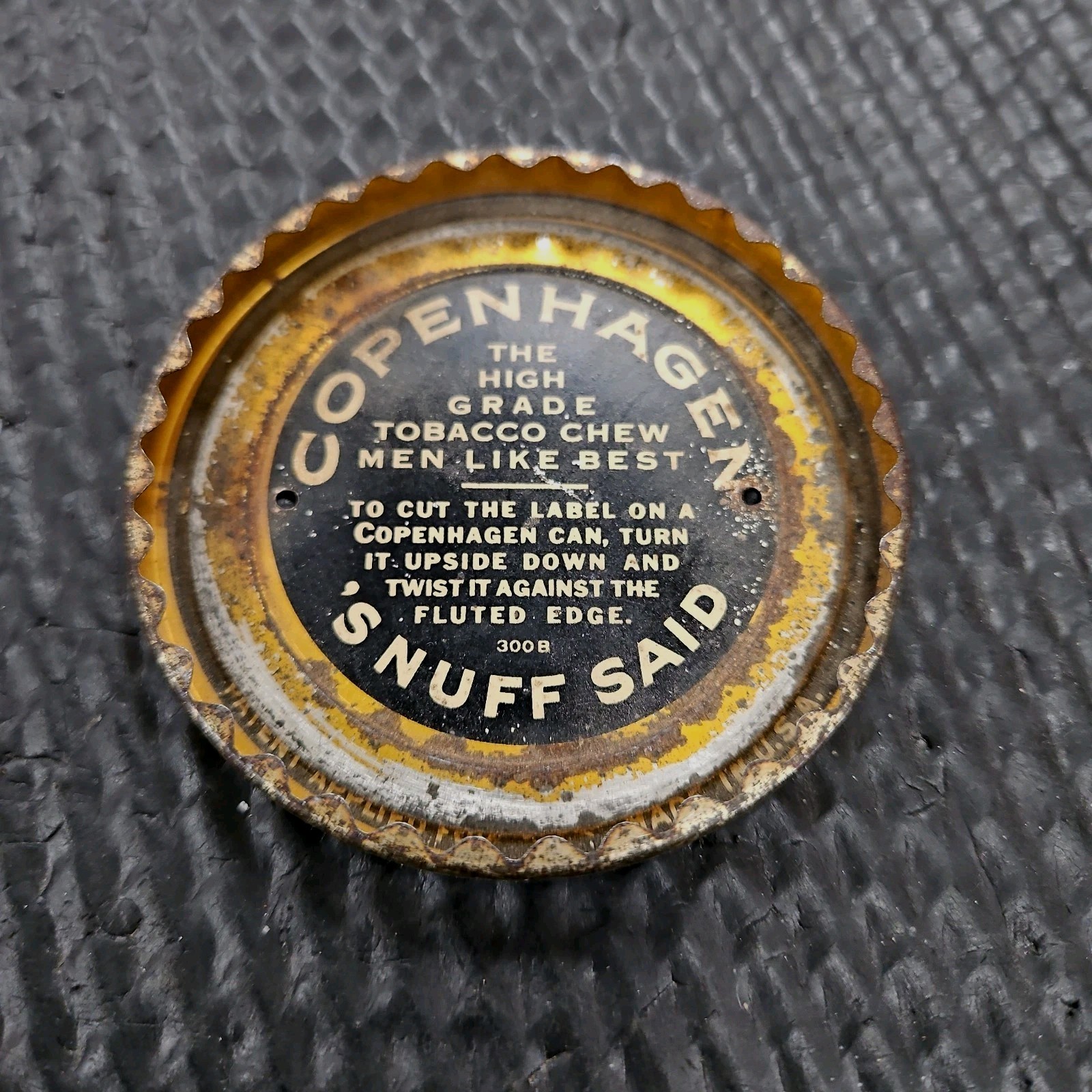 Vintage Copenhagen 'S NUFF SAID Fluted Edge Lid Cutter Opener