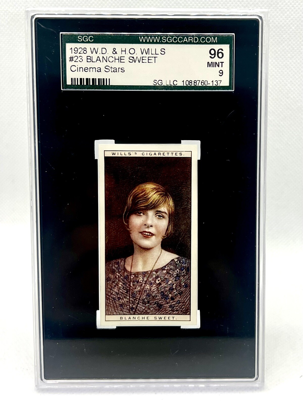 1928 W.D. & H.O. Wills Cinema Stars Set-Break #23 Blanche Sweet SGC 9 Mint 1928 W.D. & H.O. Wills Cinema Stars Set-Break #23 Blanche Sweet SGC 9 Mint