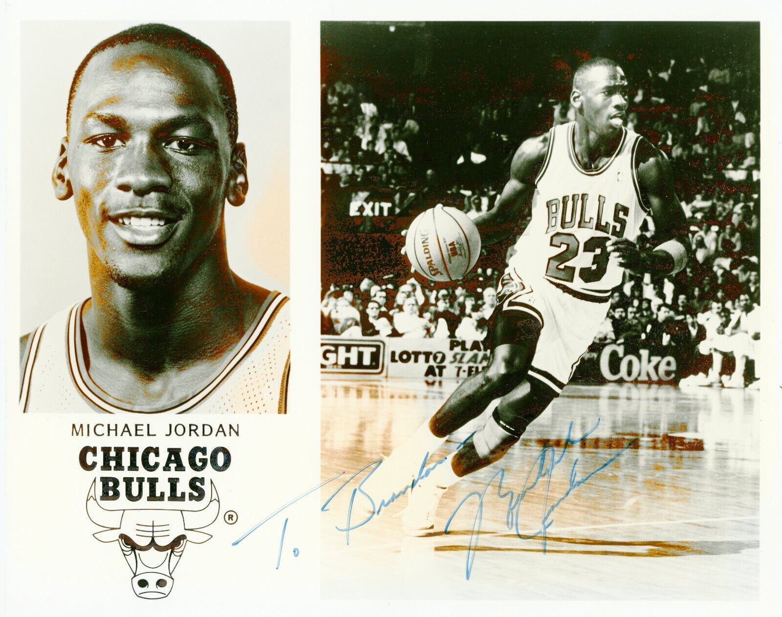 Michael Jordan ~ Signed Autographed 1980's Chicago Bulls Photo Auto ~ JSA LOA