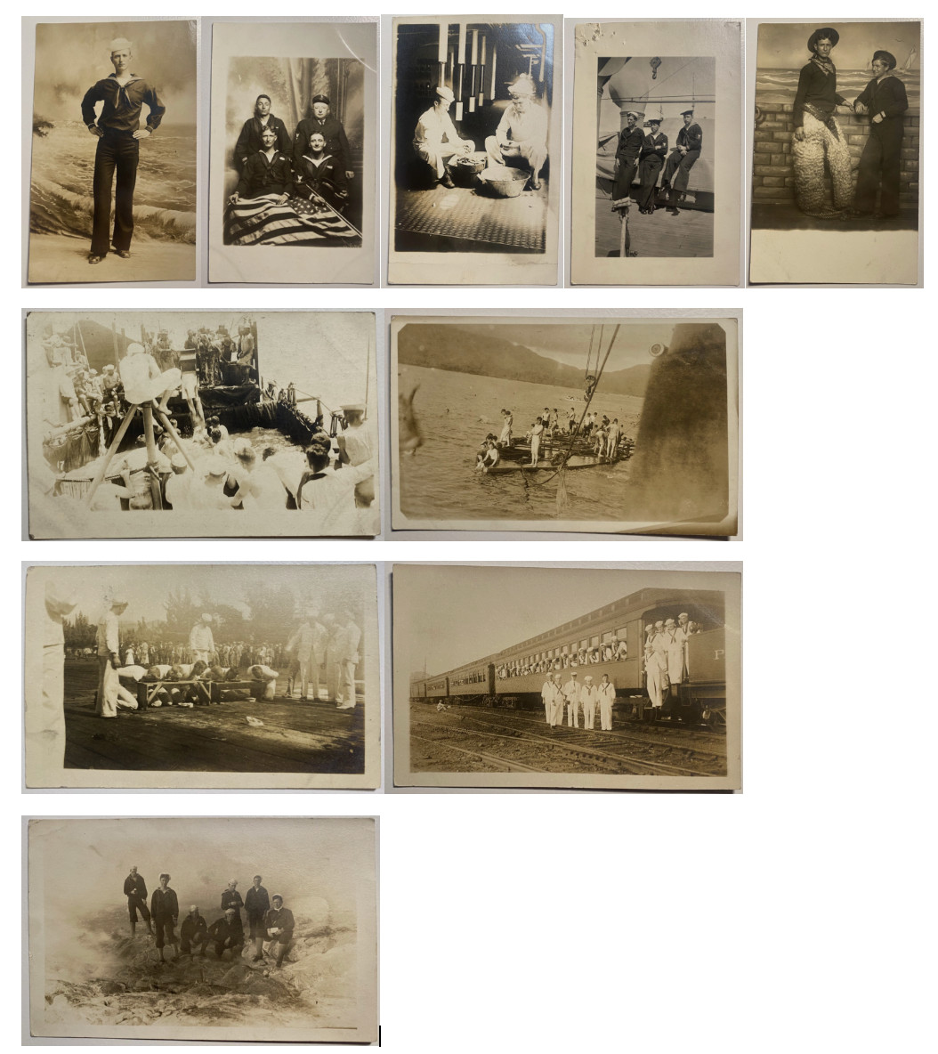 Lot of 10 Vintage US Navy RPPC Postcards 1911-1915 USS Maryland Sailors Group Lot of 10 Vintage US Navy RPPC Postcards 1911-1915 USS Maryland Sailors Group