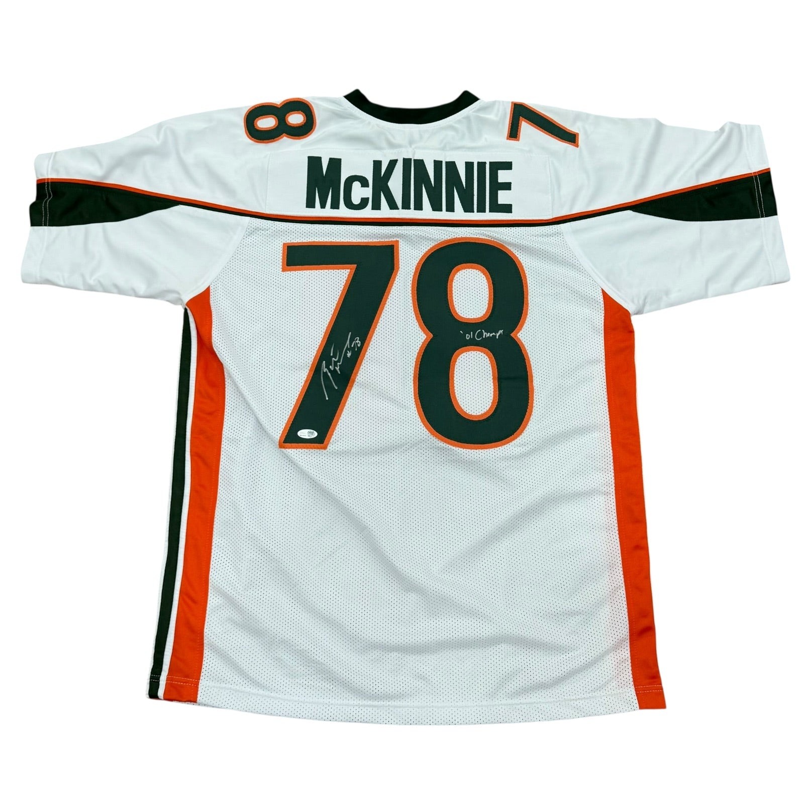 Bryant McKinnie Autographed Miami (White #78) Custom Stitched Jersey w/ Bryant McKinnie Autographed Miami (White #78) Custom Stitched Jersey w/
