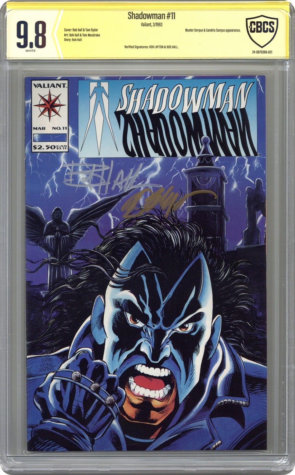 Shadowman #11 CBCS 9.8 Verified Sig Layton/ Hall 1993 24-09703B8-021