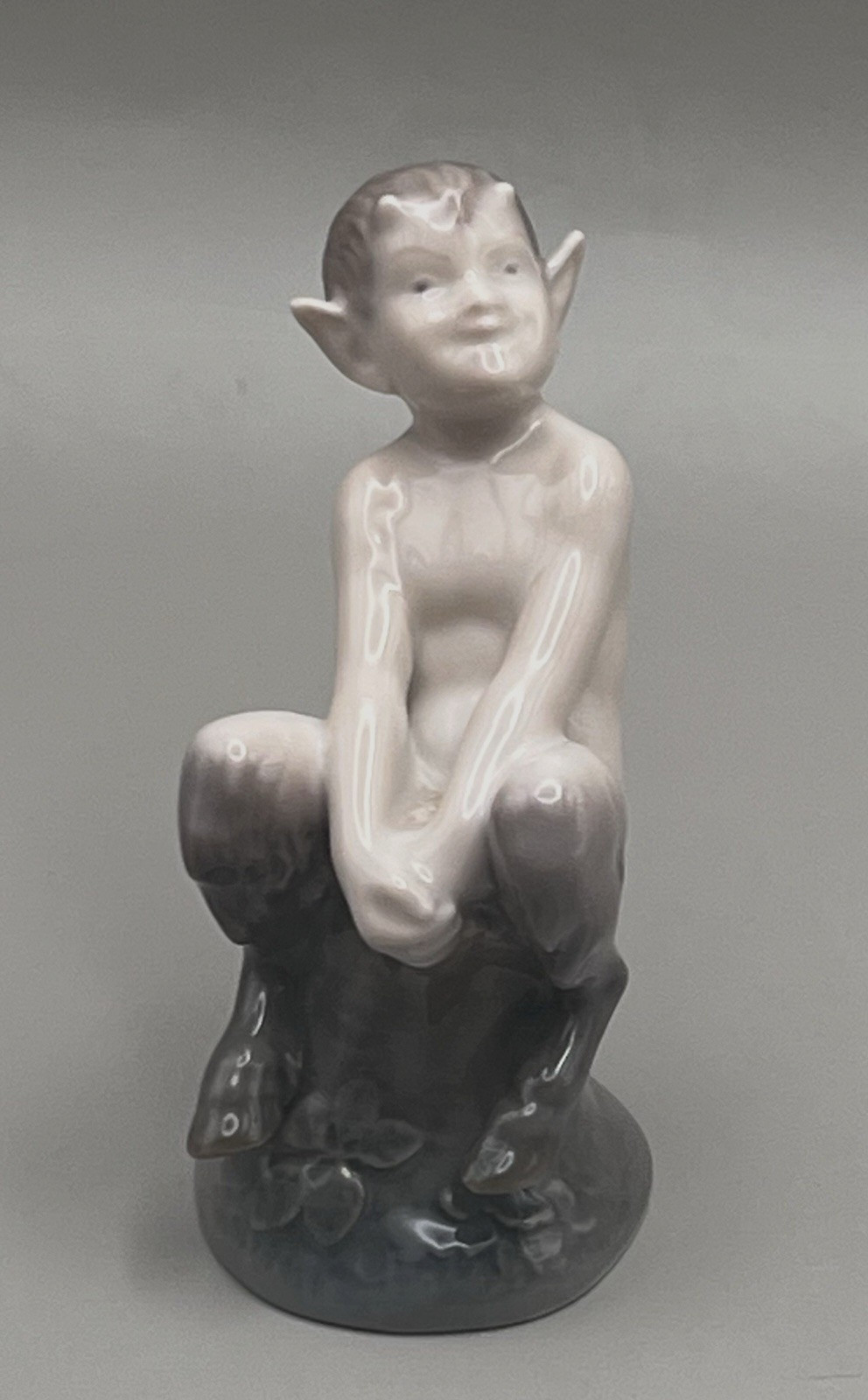 Vintage Faun (satyr, Pan) on stump, Royal Copenhagen figurine No. 1738 Denmark
