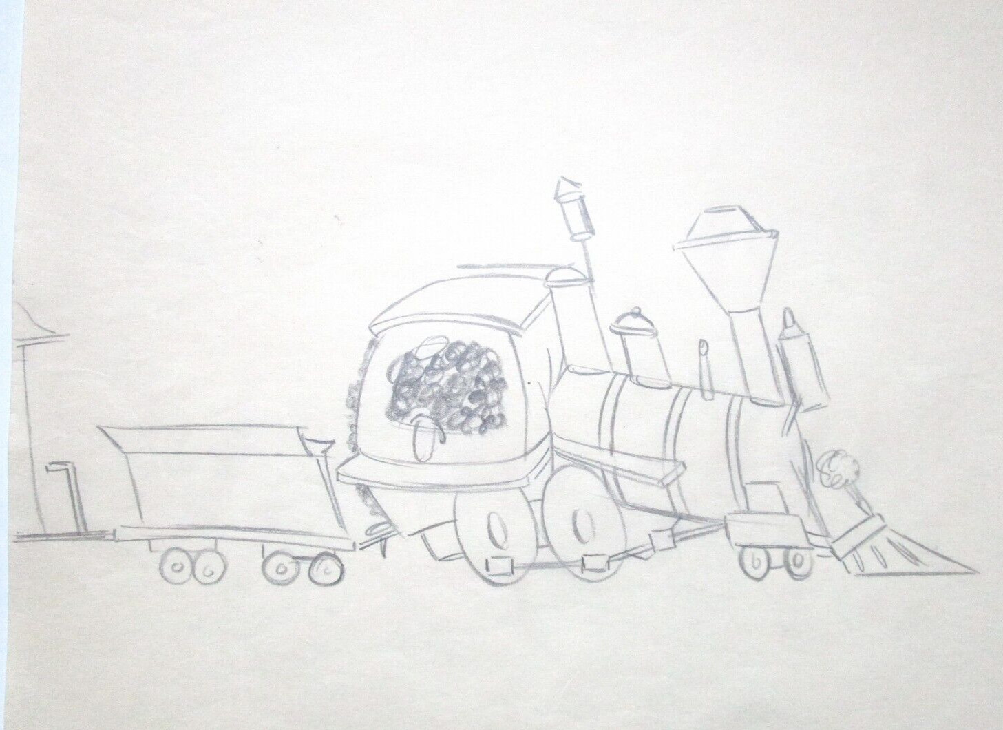 1950 CASEY JR STEAM TRAIN WALT DISNEY ORIGINAL animation PRODUCTION DRAWING 1950 CASEY JR STEAM TRAIN WALT DISNEY ORIGINAL animation PRODUCTION DRAWING