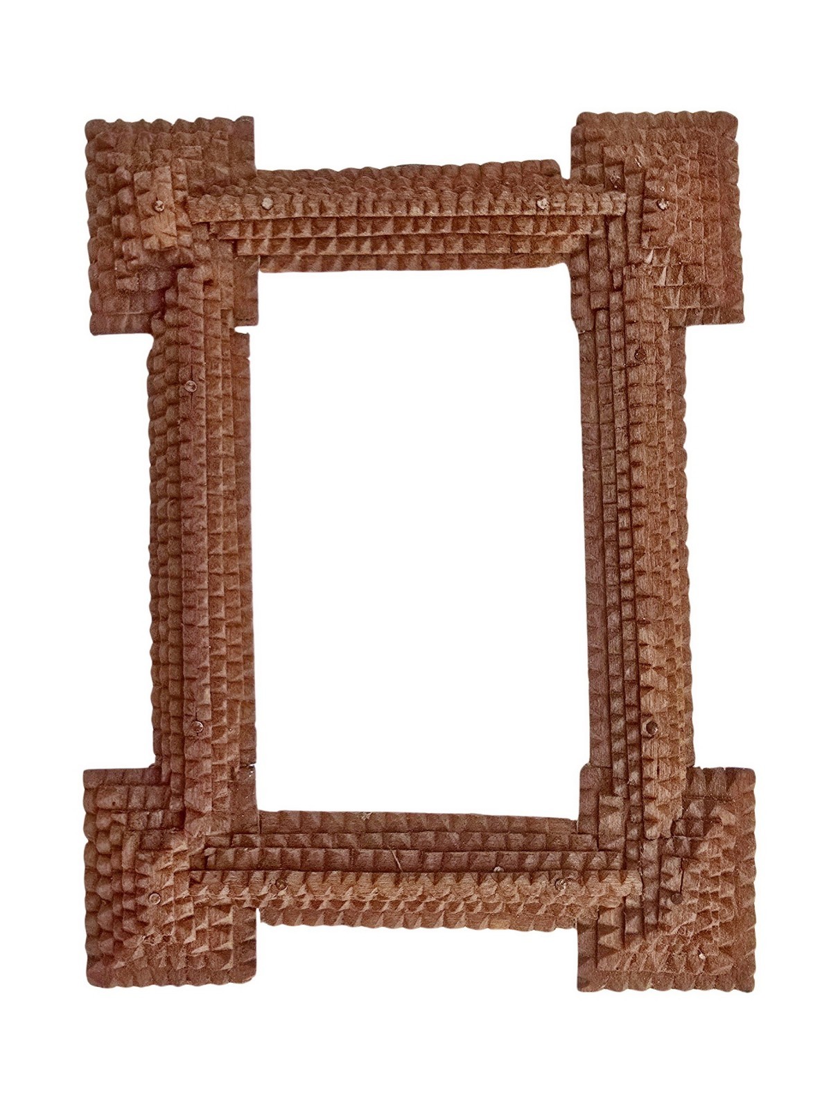 Antique Tramp Art Picture Frame, Black Forest, Original 19th Century (#19351) Antique Tramp Art Picture Frame, Black Forest, Original 19th Century (#19351)
