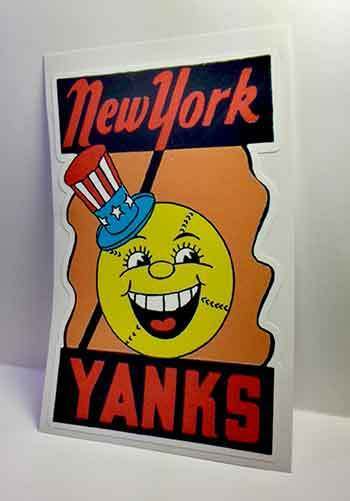  New York Yankees Vintage Style Travel Decal / Vinyl Sticker, Luggage Label