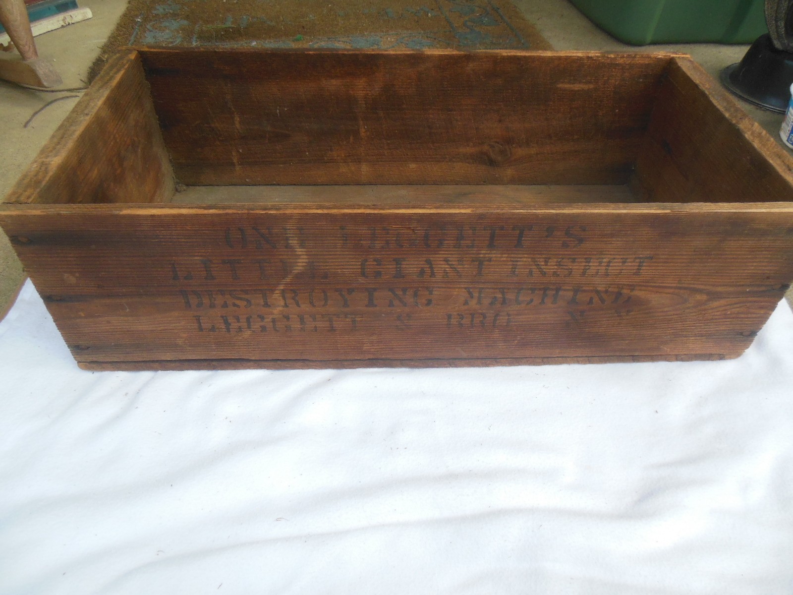 Vintage Antique Leggett's Insect Destroying Machine Wood Crate Box Rare Vintage Antique Leggett's Insect Destroying Machine Wood Crate Box Rare