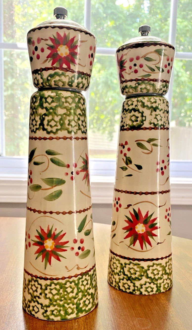 Temptations by Tara Old World Salt Pepper Grinder Mill Set of 2 Green Temptations by Tara Old World Salt Pepper Grinder Mill Set of 2 Green
