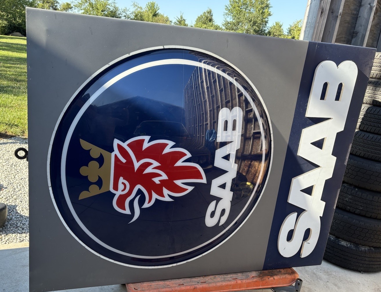 RARE 6ft SAAB ILLUMINATED DEALER SIGN SHOWROOM GARAGE DEALERSHIP RARE 6ft SAAB ILLUMINATED DEALER SIGN SHOWROOM GARAGE DEALERSHIP