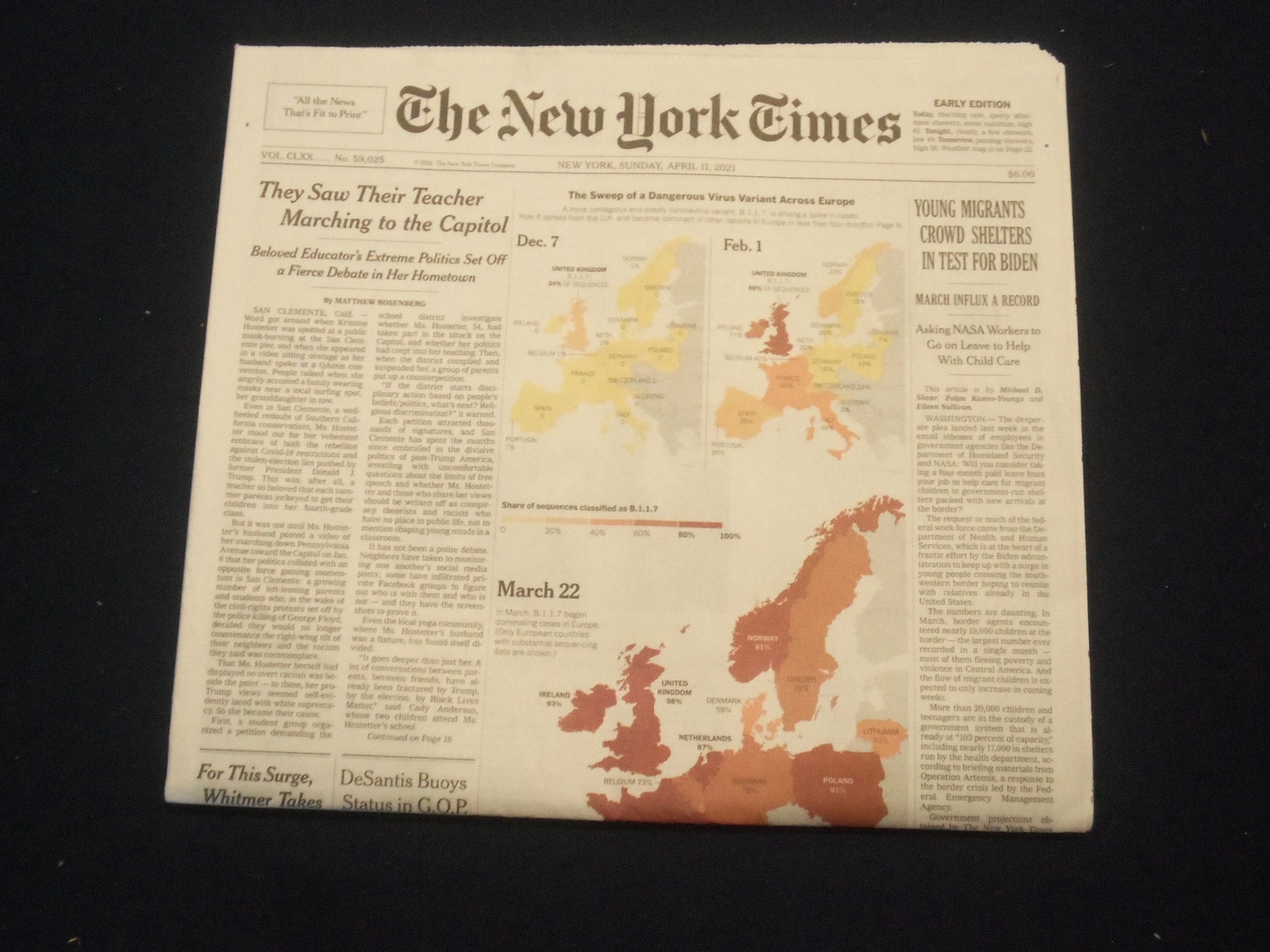 2021 APRIL 11 NEW YORK TIMES - SWEEP OF A DANGEROUS VIRUS VARIANT ACROSS EUROPE 2021 APRIL 11 NEW YORK TIMES - SWEEP OF A DANGEROUS VIRUS VARIANT ACROSS EUROPE