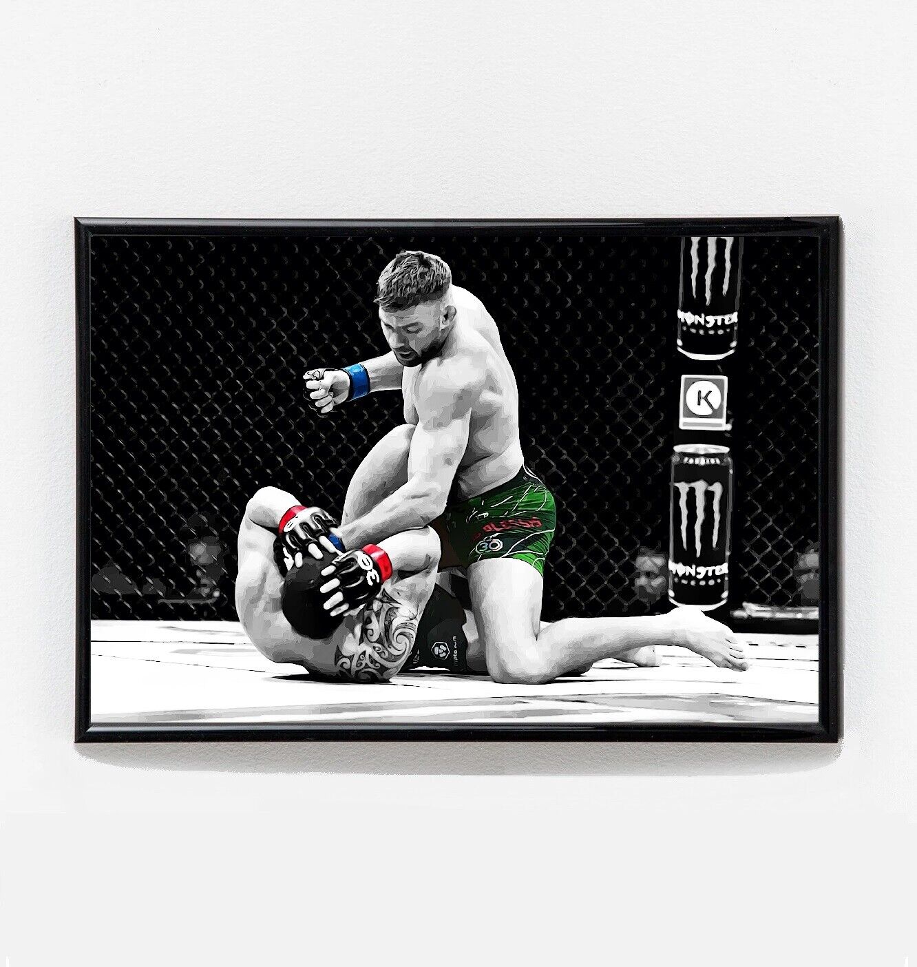 Dricus Du Plessis vs Robert Whittaker KO Fight Poster Original Art - UFC 290 USA