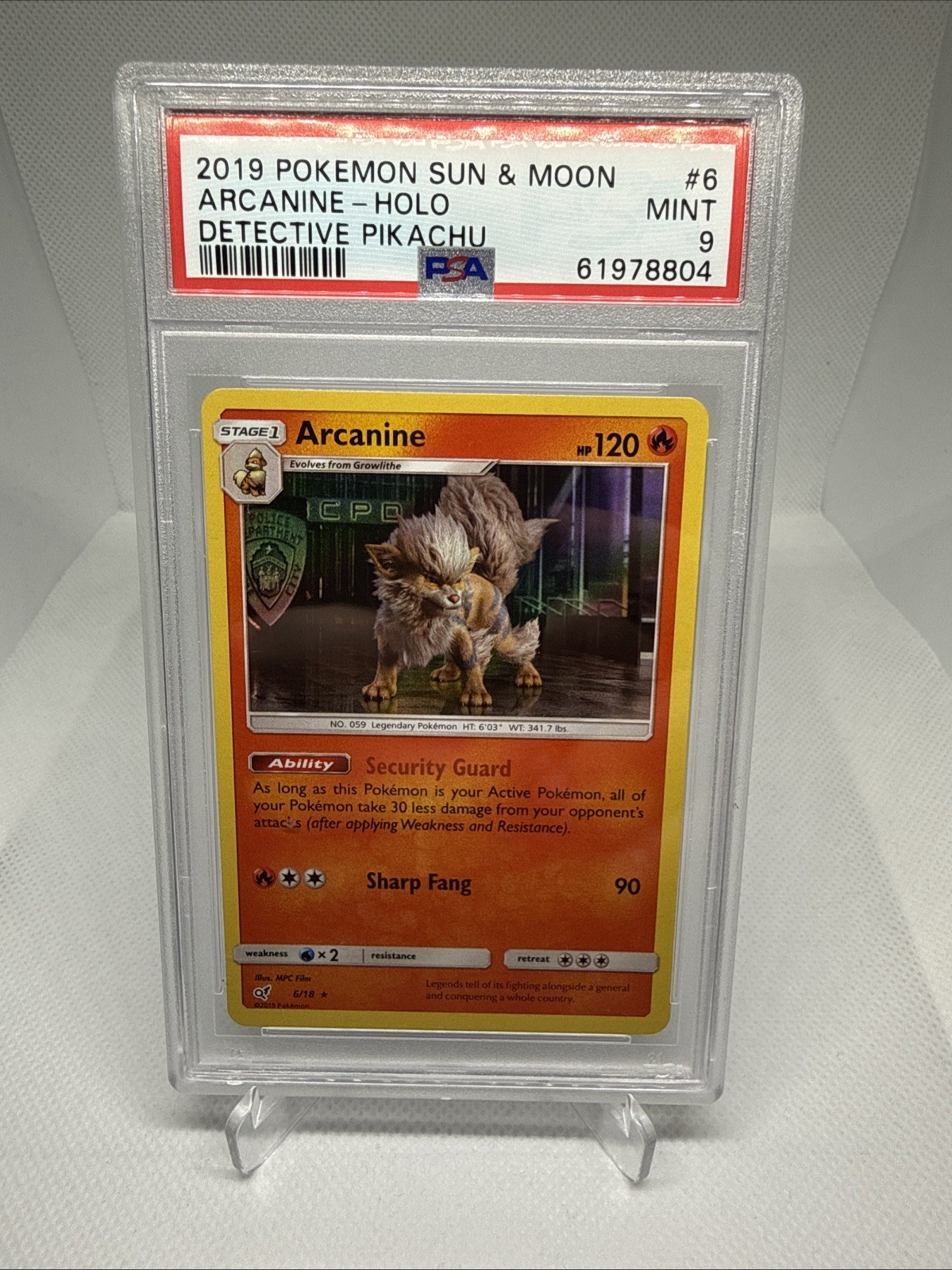 Pokémon TCG Arcanine Detective Pikachu 6/18 Holo Rare PSA 9 Pokémon TCG Arcanine Detective Pikachu 6/18 Holo Rare PSA 9