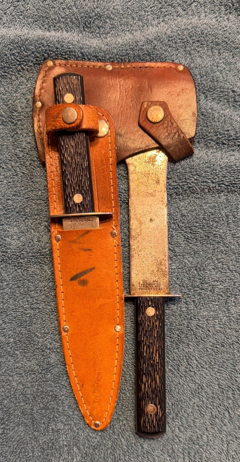 Vintage Imperial Knife and Hatchet Combo Made in Providence R.I. USA Vintage Imperial Knife and Hatchet Combo Made in Providence R.I. USA