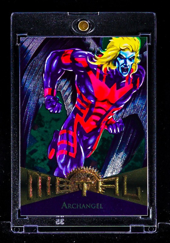 Archangel RARE VINTAGE METAL FOIL WINGS CARD X-Men Marvel Archangel RARE VINTAGE METAL FOIL WINGS CARD X-Men Marvel
