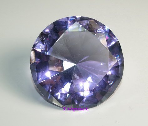 Tripact 60mm Lavender Crystal Diamond Jewel Crystal Paperweight 2.25 Inch Tripact 60mm Lavender Crystal Diamond Jewel Crystal Paperweight 2.25 Inch