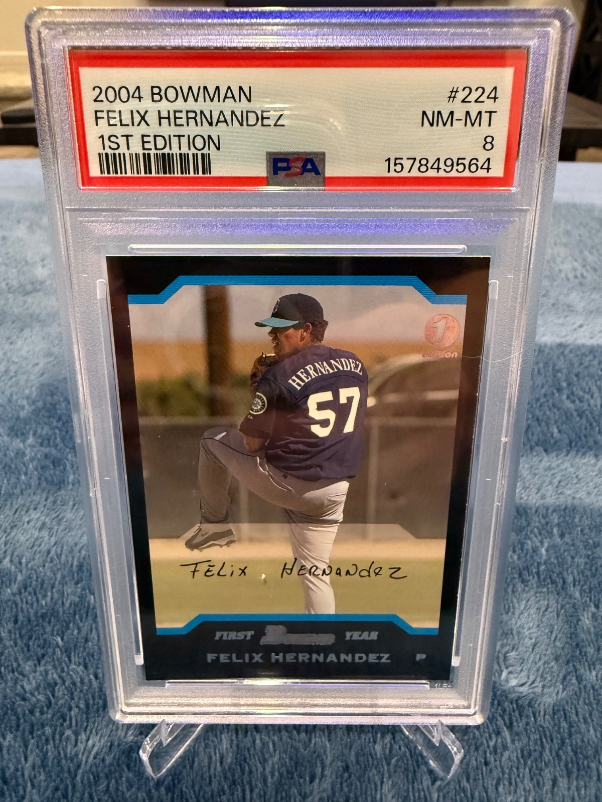 2004 BOWMAN FELIX HERNANDEZ 224 1ST EDITION 1ST RC MCG 10 SEATTLE MARINERS