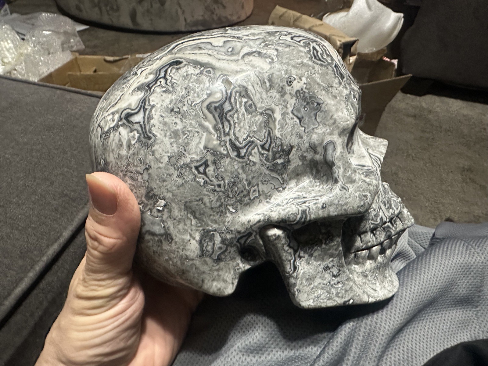 Picasso Jasper Crystal Skull ~ Large 12lb ~ One-of-a-Kind Car Picasso Jasper Crystal Skull ~ Large 12lb ~ One-of-a-Kind Car