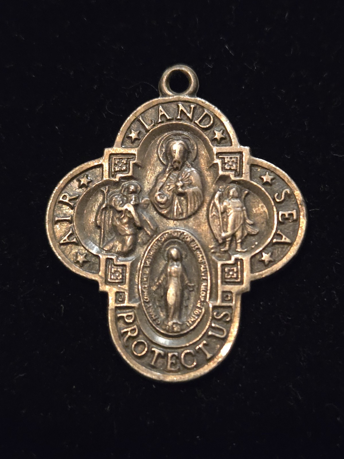 Vintage Sterling Silver Beautifu Saint Cross Pendant Protection Prayer Catholic Vintage Sterling Silver Beautifu Saint Cross Pendant Protection Prayer Catholic