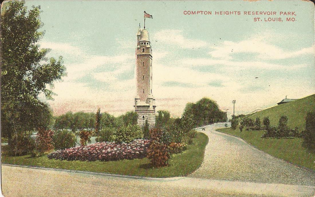 St Louis, MISSOURI - Compton Heights Reservoir Park - water tower St Louis, MISSOURI - Compton Heights Reservoir Park - water tower