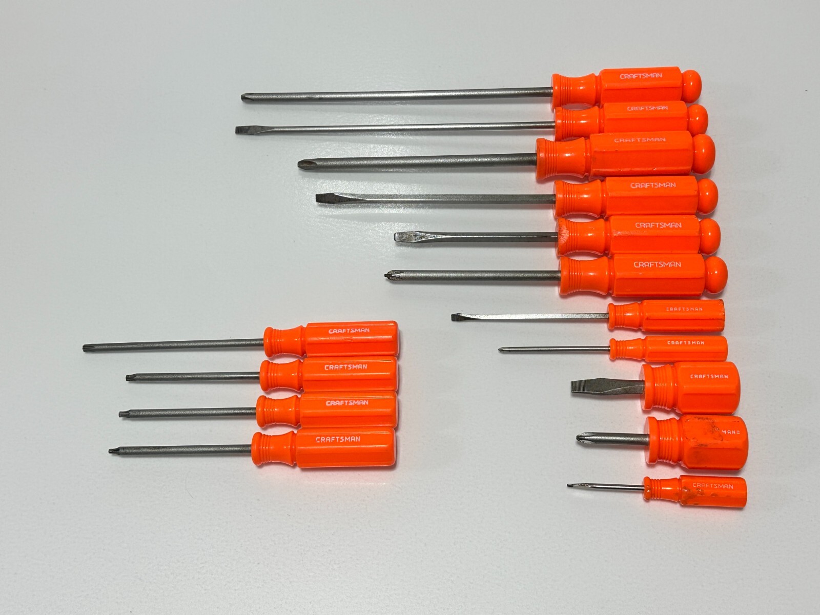 Craftsman Sears USA 15pc Hi-Viz Orange (Rare) Western Forge HTF Screwdriver Torx Craftsman Sears USA 15pc Hi-Viz Orange (Rare) Western Forge HTF Screwdriver Torx