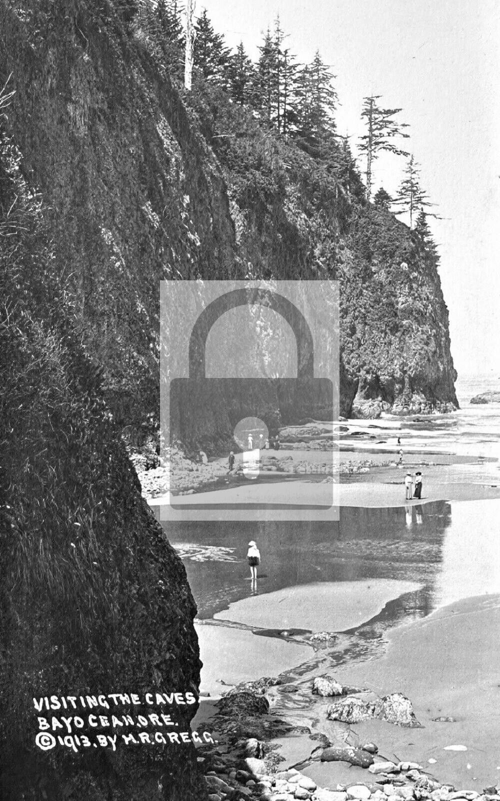 Cliffs & Caves Tillamook County Bayocean Oregon OR Postcard REPRINT