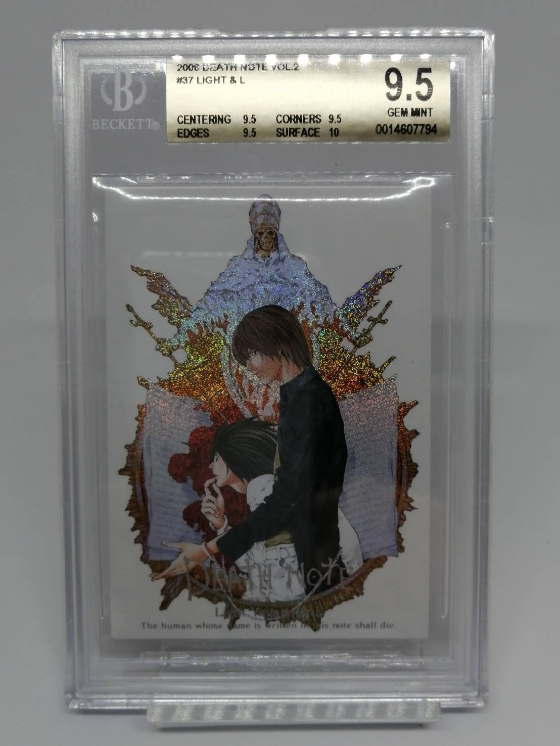 Death Note Trading Card R Rare JPN Beckett BGS 9.5 Light L #37 anime