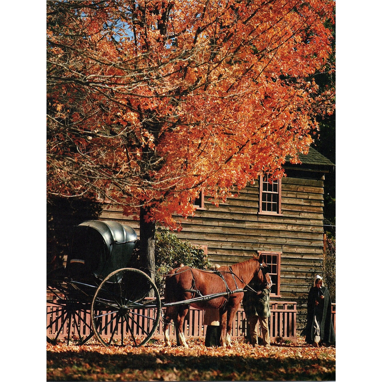 Autumn Arrival at the Homestead 1970s Retro Kitsch Wall Art Print SE10 Autumn Arrival at the Homestead 1970s Retro Kitsch Wall Art Print SE10
