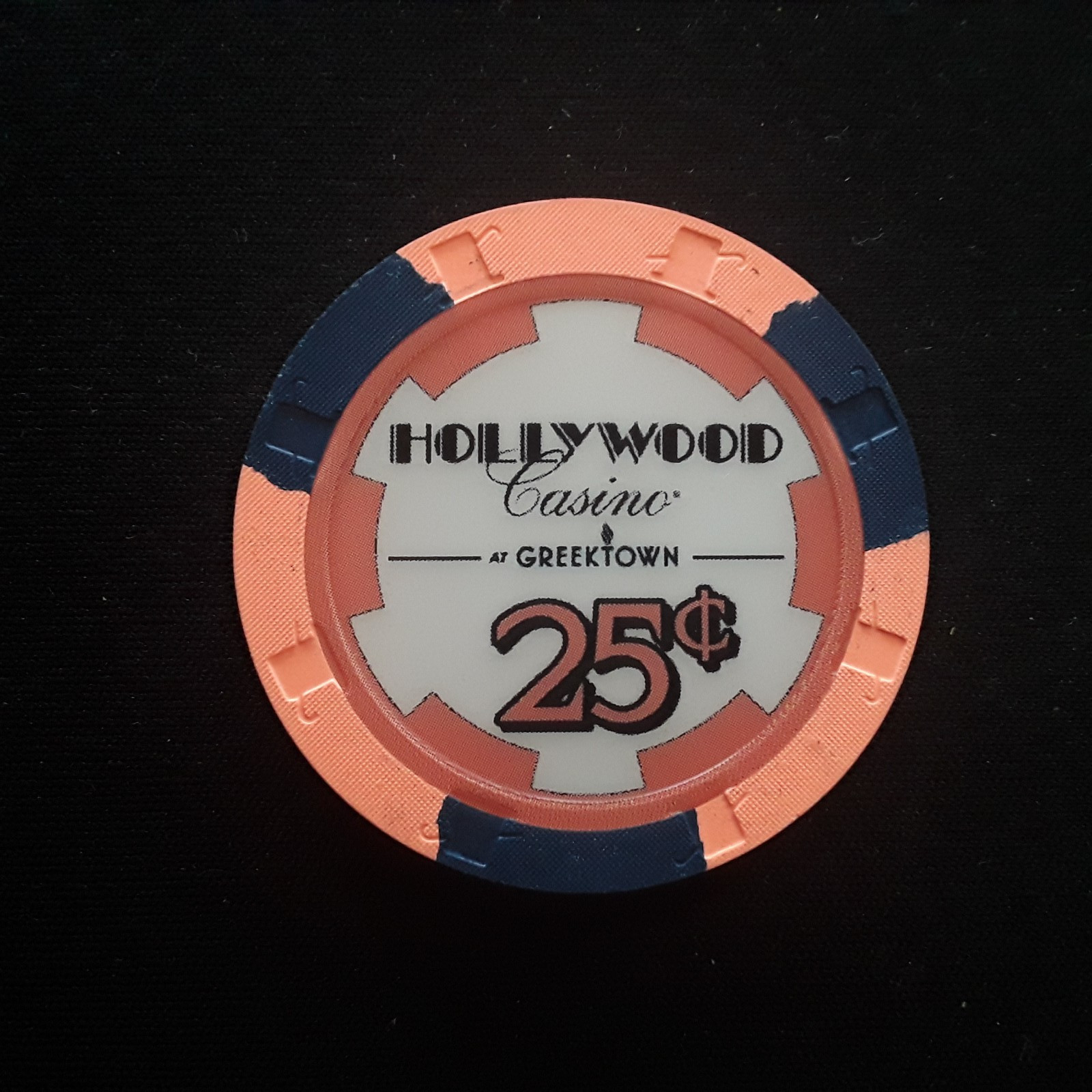 HOLLYWOOD AT GREEKTOWN 25¢ 25 CENTS CASINO CHIP DETROIT MI MICHIGAN ****UNC****