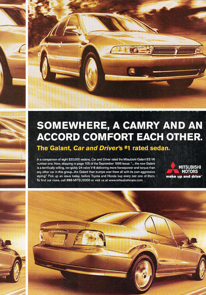 2000 Mitsubishi Galant ES - Comfort - Classic Vintage Advertisement Ad D185