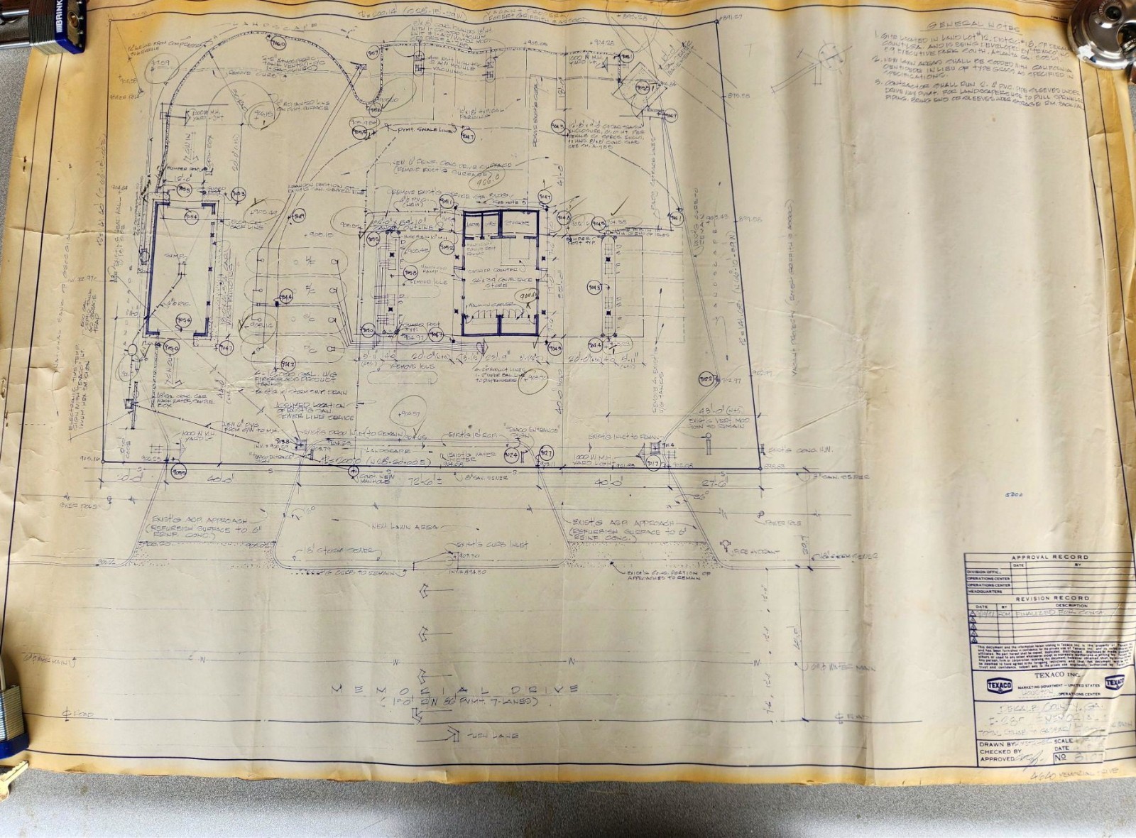 Rare Vintage 1981 Blueprints - Texaco Gas Station Memorial Dr, GA Rare Vintage 1981 Blueprints - Texaco Gas Station Memorial Dr, GA
