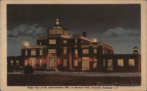 1946 Louisville,KY Night View of the Administration Building at Bowman Field