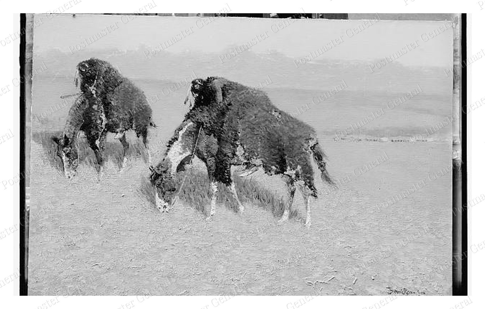 Bison Painting Standard Postcard COPY RPPC Bison Painting Standard Postcard COPY RPPC