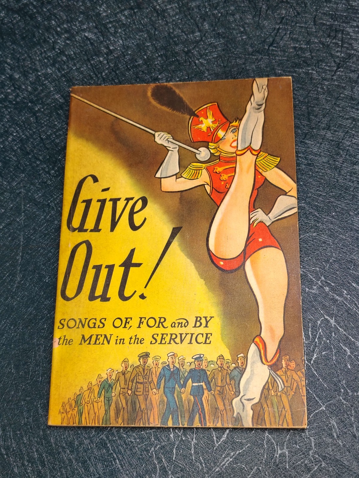 Vintage 1944 WWII Give Out Serviceman Songbook Military Paper Ephemera VG Cond. Vintage 1944 WWII Give Out Serviceman Songbook Military Paper Ephemera VG Cond.