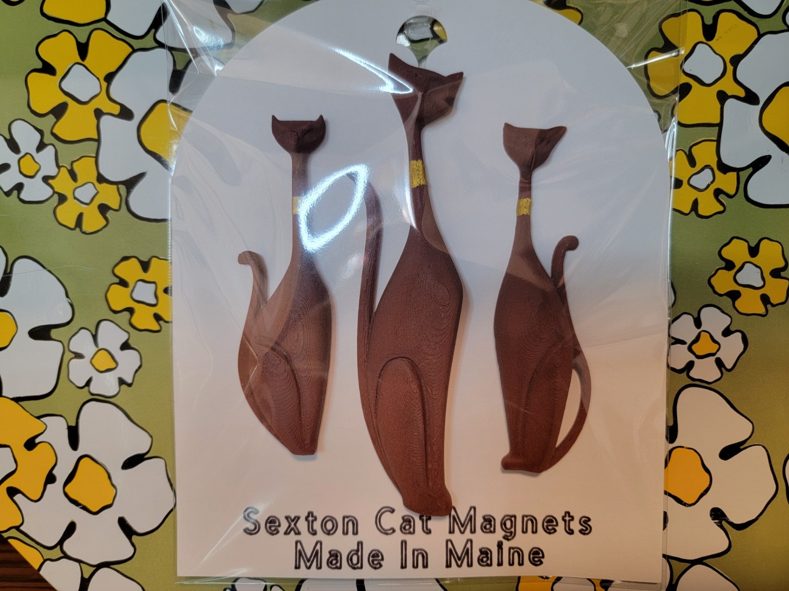 Sexton Cats Magnets - Teak Wood - Mid-Century Modern MCM Atomic Retro Inspired Sexton Cats Magnets - Teak Wood - Mid-Century Modern MCM Atomic Retro Inspired