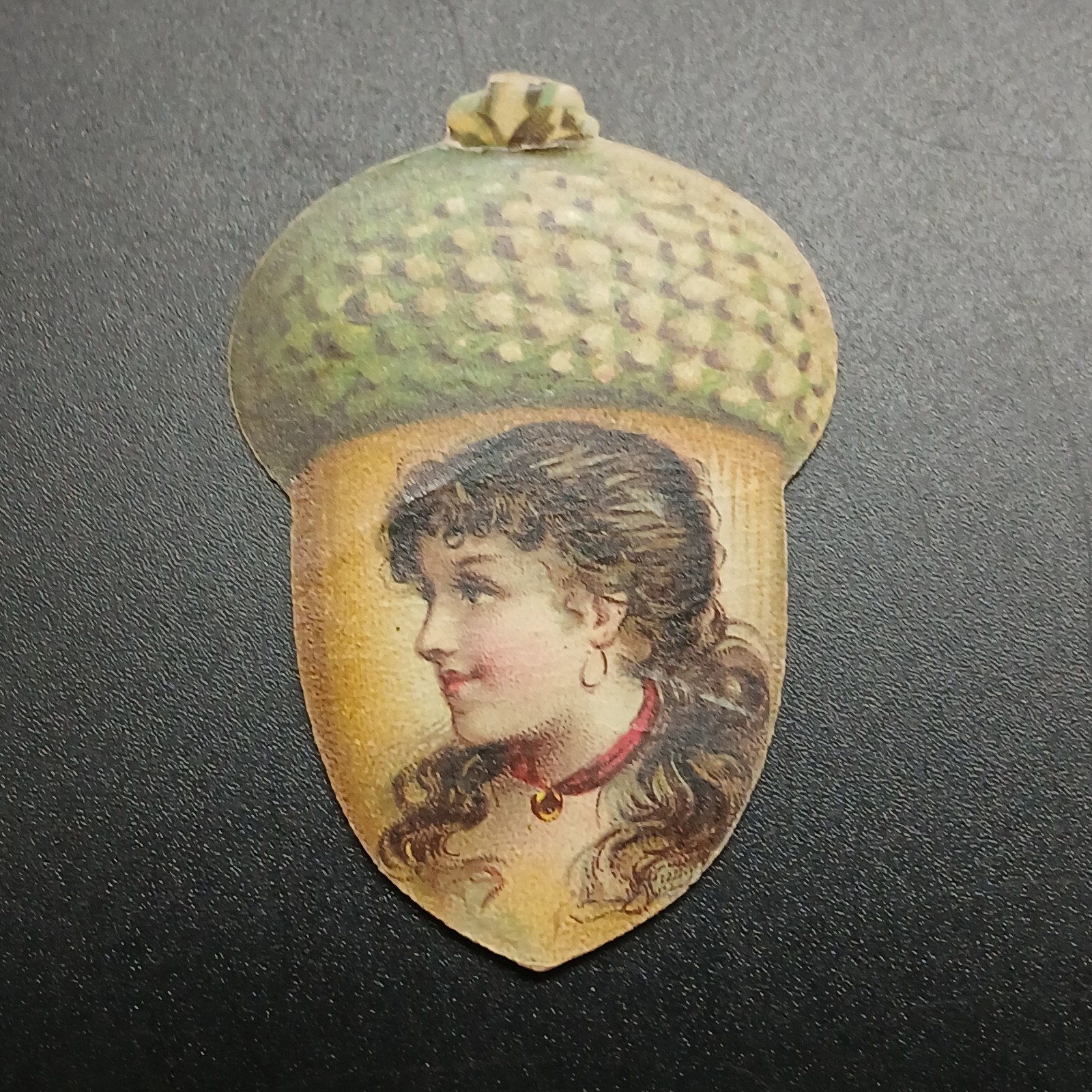 1890s Kinney Bros. N228 Antique Acorn Victorian Diecut Tobacco Cigarette Card 1890s Kinney Bros. N228 Antique Acorn Victorian Diecut Tobacco Cigarette Card