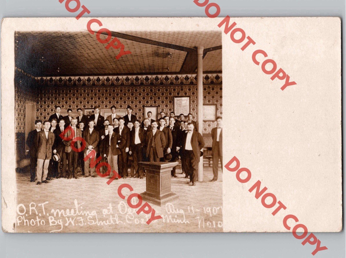 c1907 Order Of Railroad Telegraphers ORT Meeting OELWEIN Iowa IA RPPC Real Photo c1907 Order Of Railroad Telegraphers ORT Meeting OELWEIN Iowa IA RPPC Real Photo