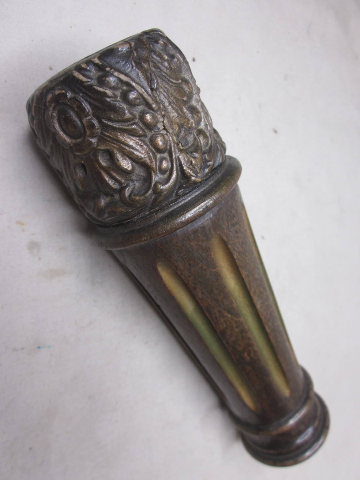 vintage antique ornate hard wooden candlestick holder post pillar wood part