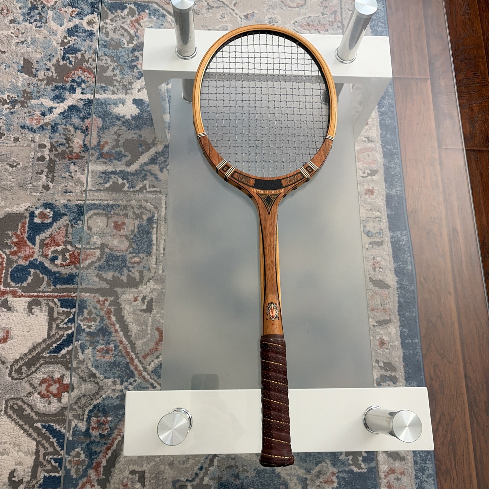 Tad Davis Imperial Vintage Wooden Tennis Racket Collectible Deluxe Custom Made Tad Davis Imperial Vintage Wooden Tennis Racket Collectible Deluxe Custom Made
