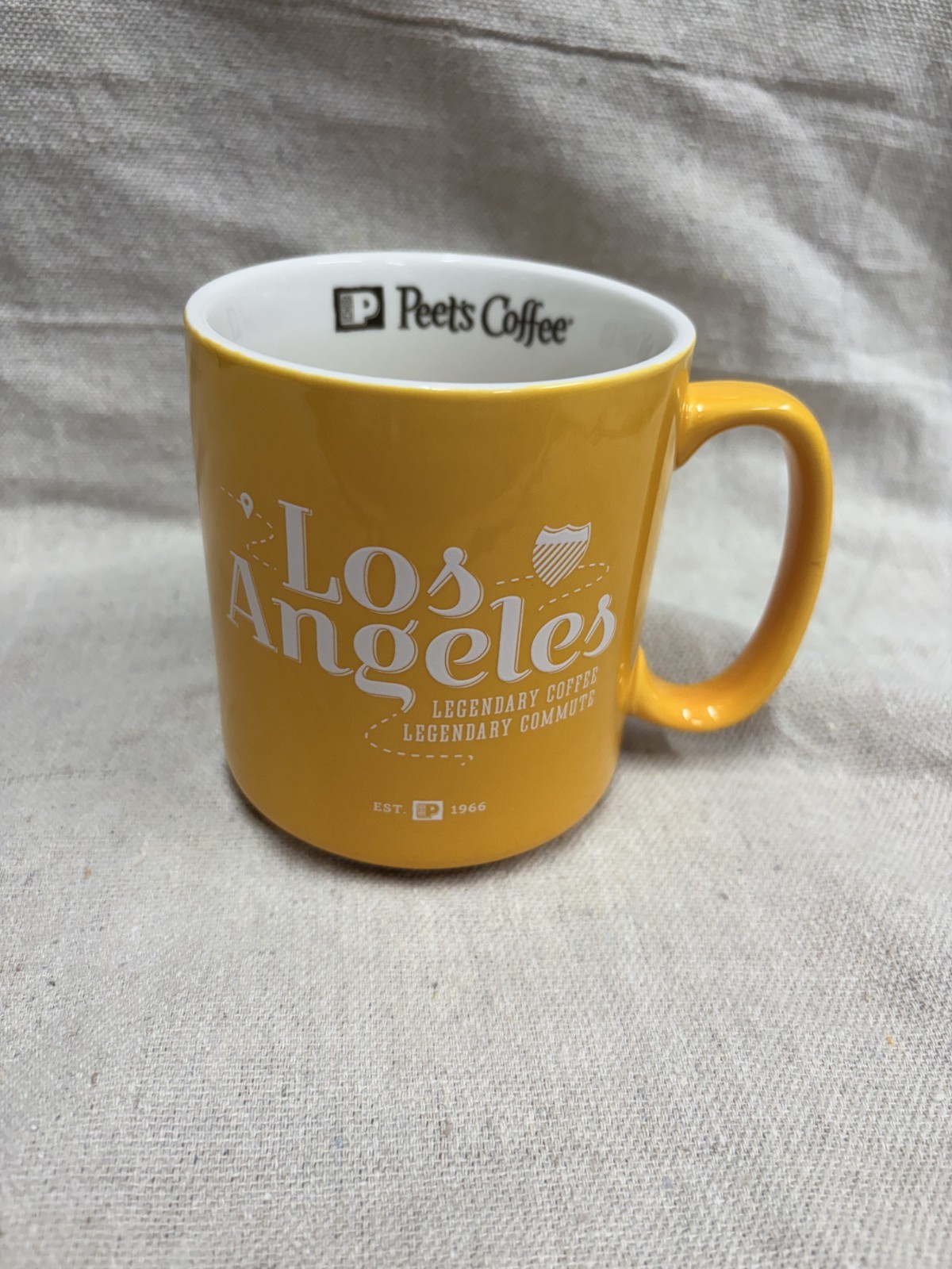 PEET'S COFFEE MUG Los Angeles Legendary Coffee Legendary Commute Yellow 16oz PEET'S COFFEE MUG Los Angeles Legendary Coffee Legendary Commute Yellow 16oz