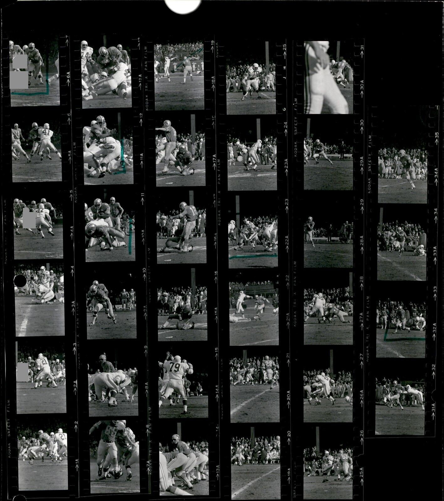LD345 1969 Orig Contact Sheet Photo GREG LANDRY DETROIT LIONS ST LOUIS CARDINALS