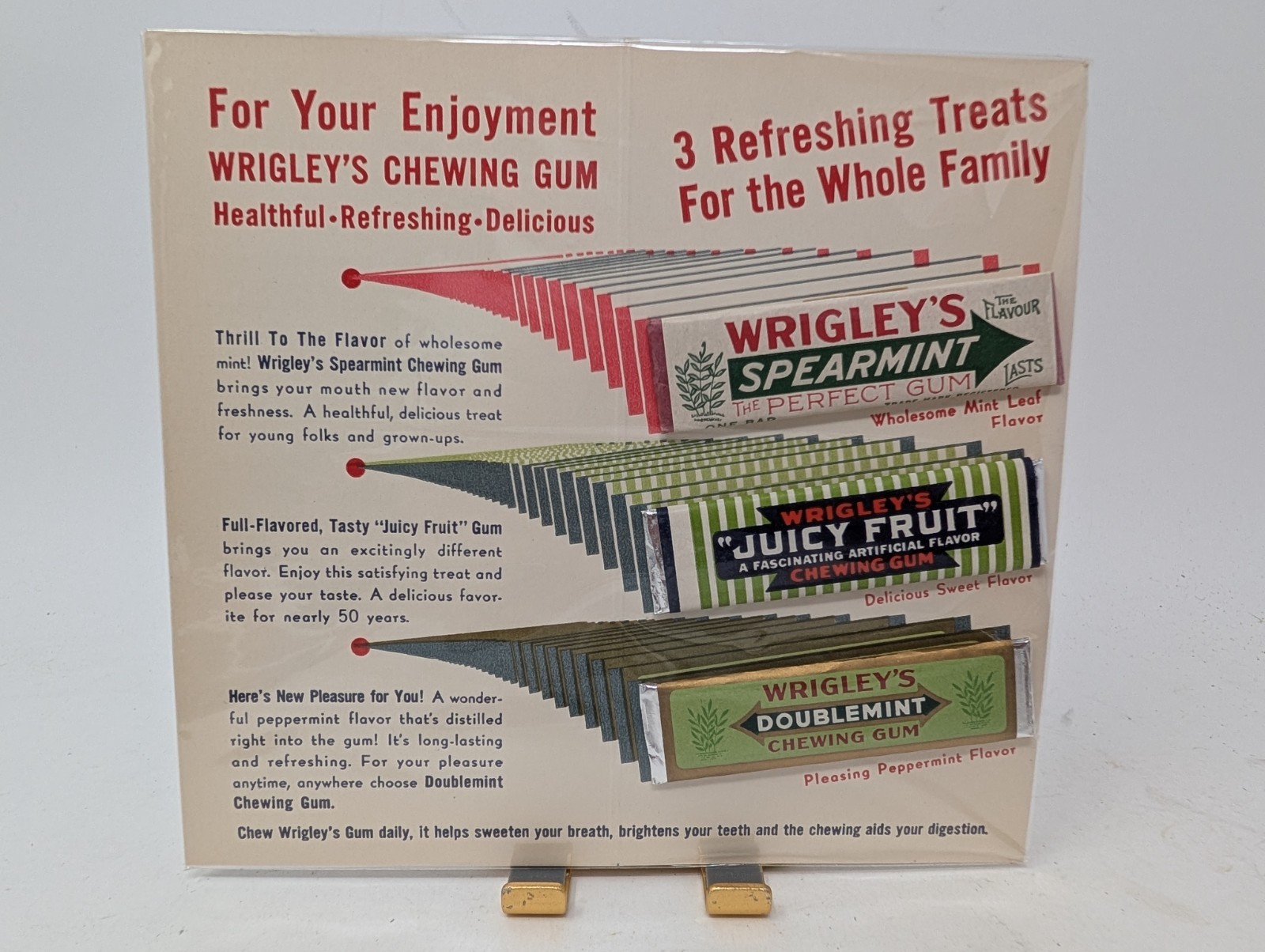 1939 Wrigleys Gum Advertising Promo Sampler Worlds Fair Spearmint Juicy Fruit