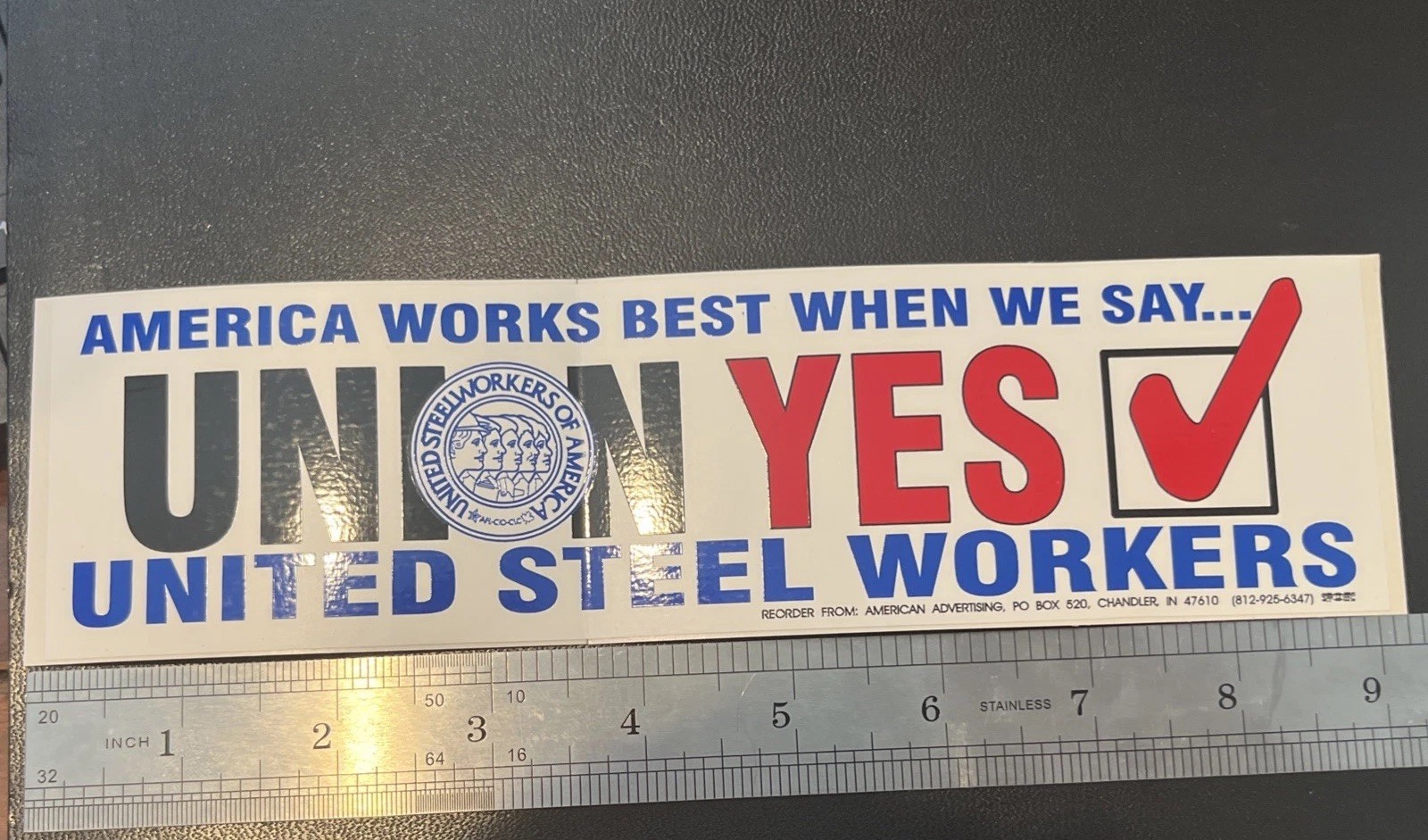 3- Vintage Union United Steel Workers Of America Decal Bumper Sticker Lot Of 3 3- Vintage Union United Steel Workers Of America Decal Bumper Sticker Lot Of 3