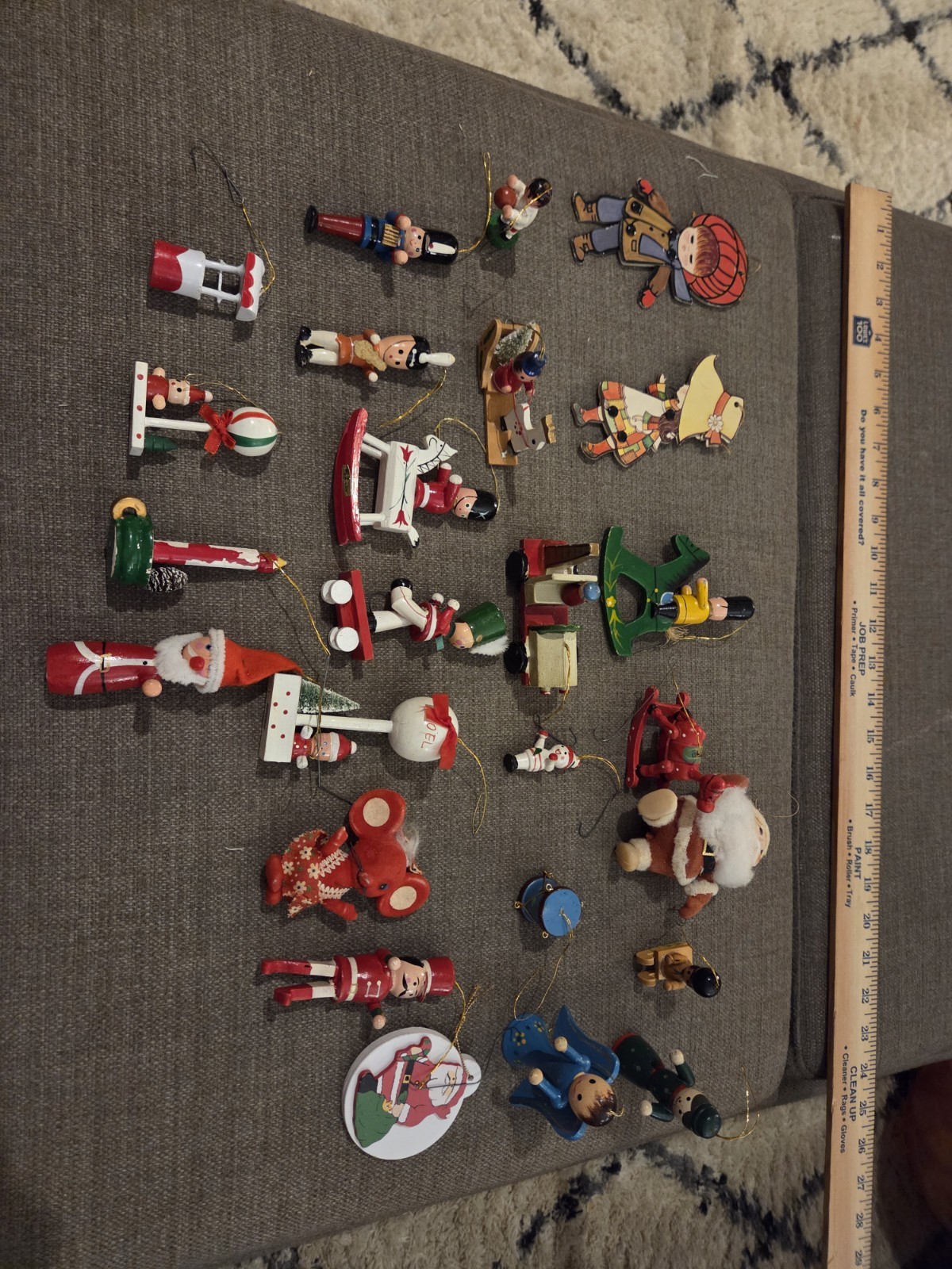Vintage Mixed Lot Of (25)Wooden Christmas Tree Ornaments Hand Painted Vintage Mixed Lot Of (25)Wooden Christmas Tree Ornaments Hand Painted