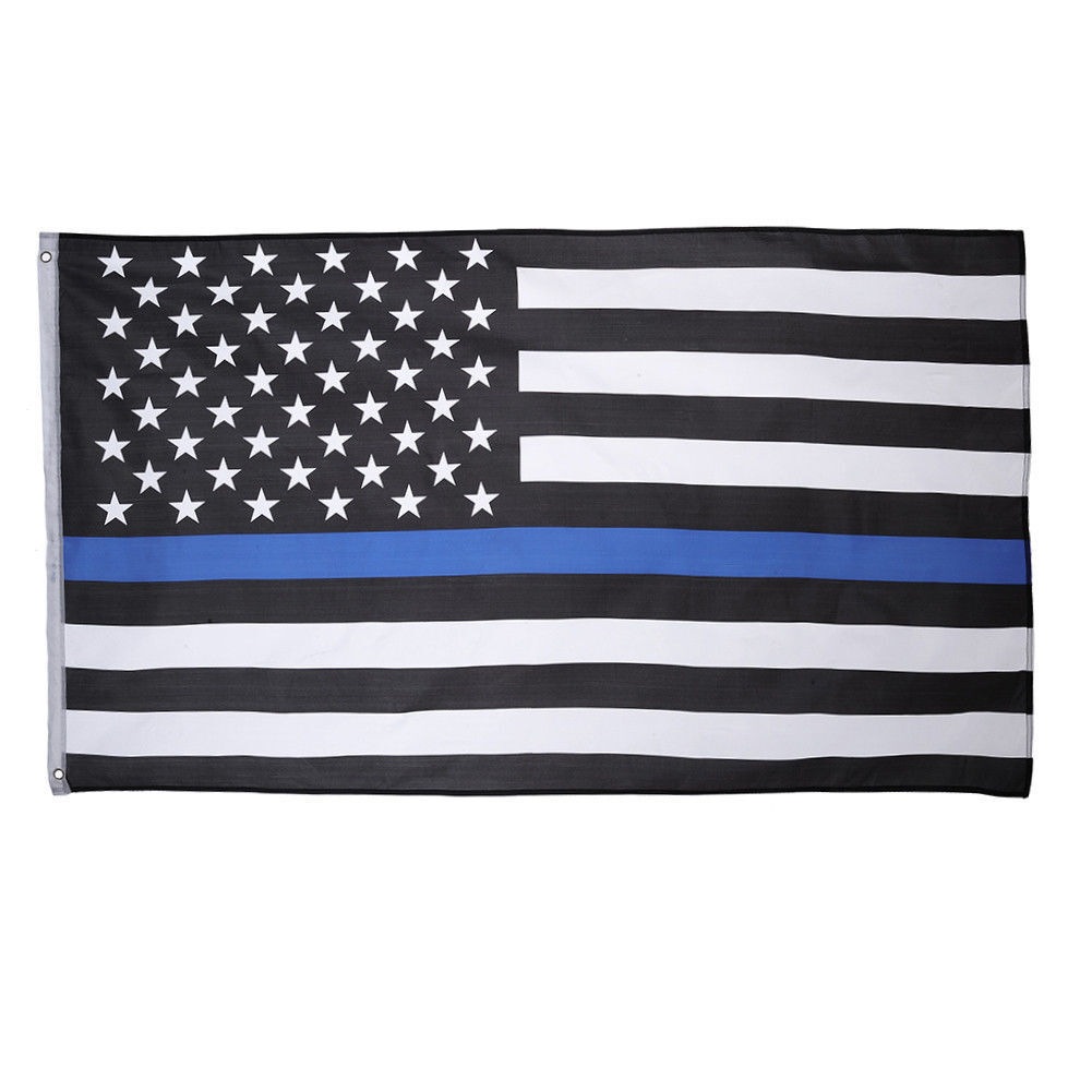 3X5 Police Thin Blue Line USA Memorial Flag 3'x5' House Banner Grommets Premium
