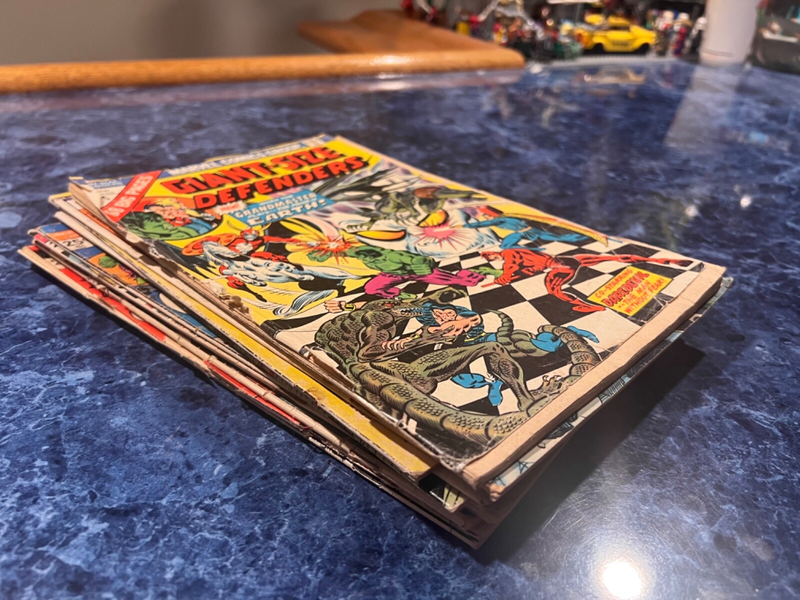 Bronze Age Marvel 12 Comic Lot Low Grade Giant-Size Defenders 3 (Water Damage)