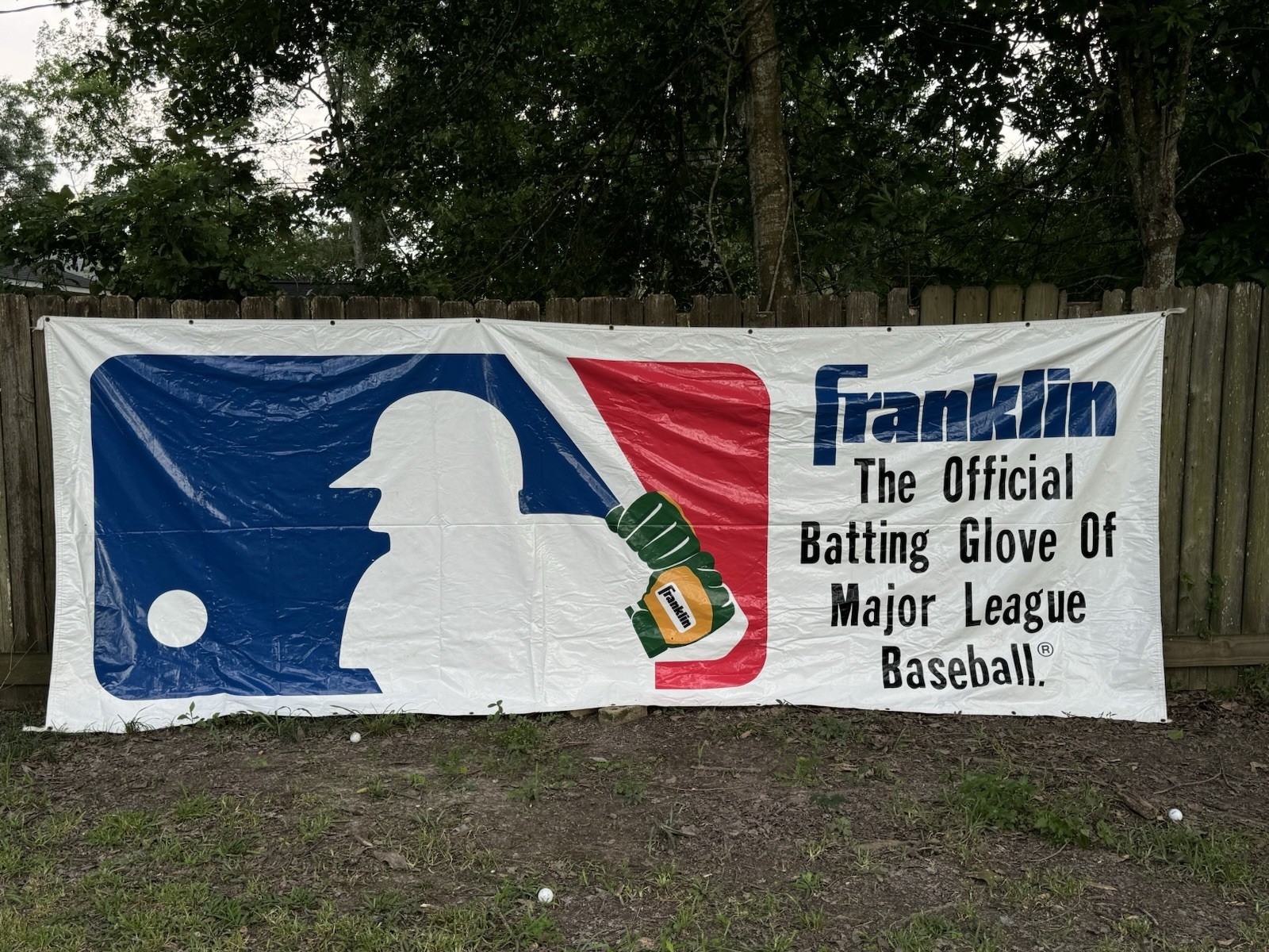 Vintage Franklin MLB Baseball Advertising Banner Batting Glove Field Display 16X Vintage Franklin MLB Baseball Advertising Banner Batting Glove Field Display 16X